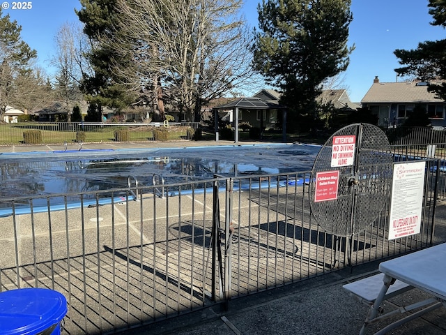 view of pool with a gazebo