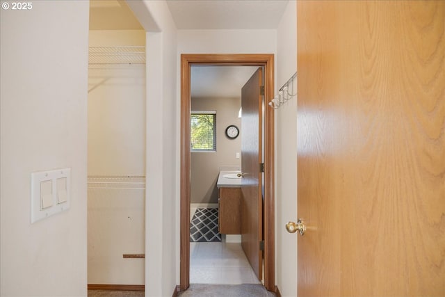 1224 Alyssum Ave, Forest Grove, OR 97116 - hall with tile patterned flooring and a sink