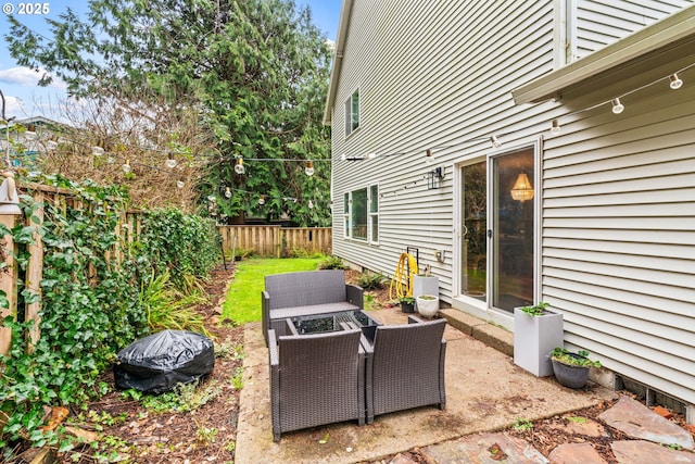 view of patio with outdoor lounge area