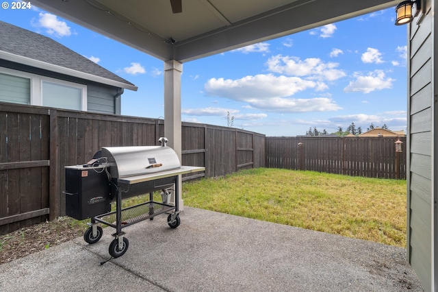 view of patio featuring area for grilling