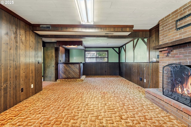 18735 NE Wasco Ct, Portland, OR 97230 - interior space with wood walls, carpet floors, and wainscoting
