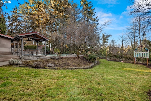 view of yard featuring a gazebo