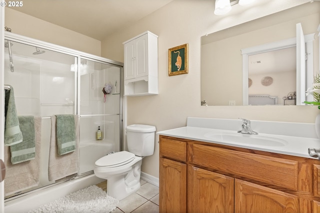 1894 S 8th St, Cottage Grove, OR 97424 - bathroom with a shower stall, vanity, and tile patterned floors