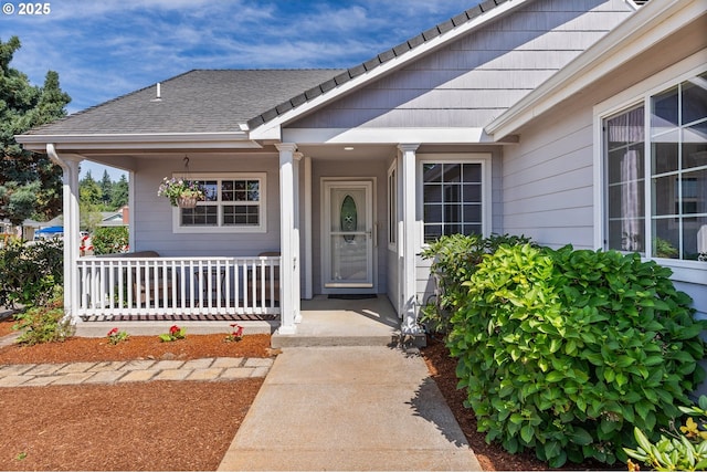 1894 S 8th St, Cottage Grove, OR 97424 - doorway to property with a porch and a shingled roof
