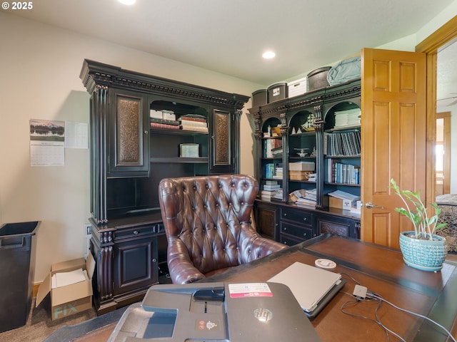 office featuring recessed lighting