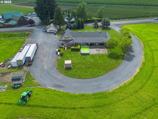 aerial view with a rural view