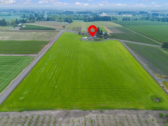 bird's eye view featuring a rural view