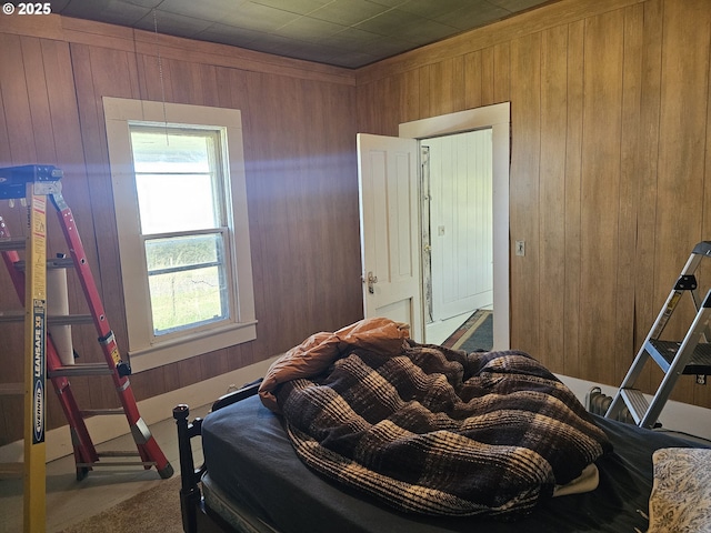 54901 Willow St, Heppner, OR 97836 - carpeted bedroom with wooden walls