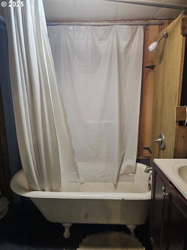 54901 Willow St, Heppner, OR 97836 - full bathroom with vanity and shower / bath combo with shower curtain