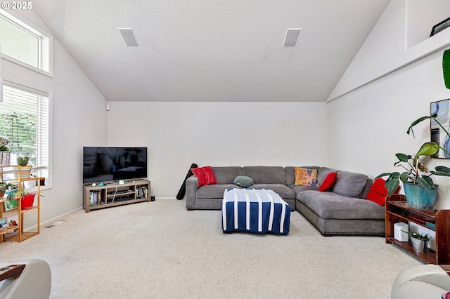 4053 Sabrena Ave, Eugene, OR 97404 - carpeted living area with lofted ceiling