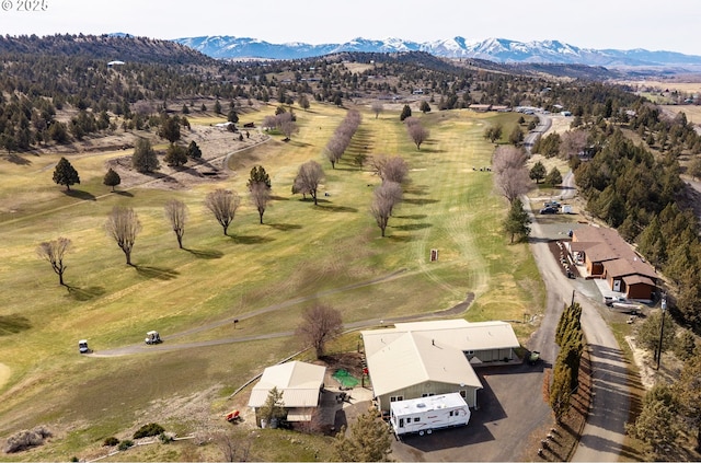 aerial view with a mountain view