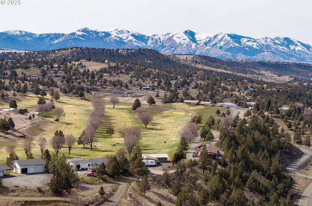 aerial view with a mountain view