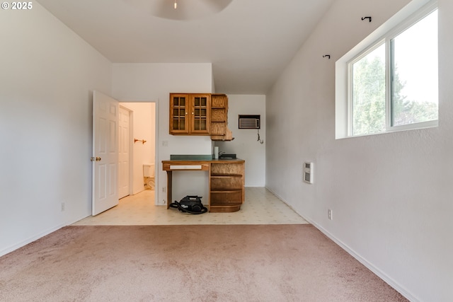 284 Waite St, Eugene, OR 97402 - living area featuring ceiling fan, light colored carpet, and baseboards