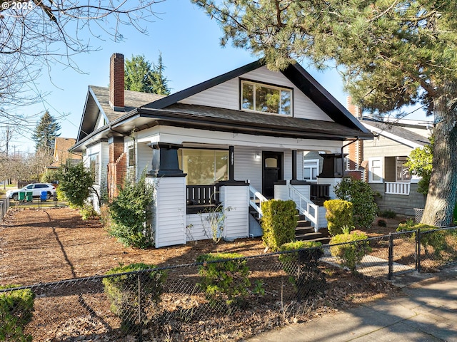 view of front of house with covered porch