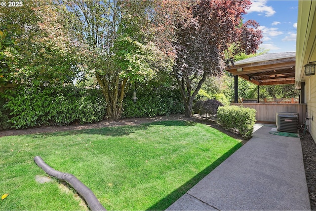 8895 SW Bohmann Pkwy, Portland, OR 97223 - view of yard featuring central AC, a patio, and a gazebo