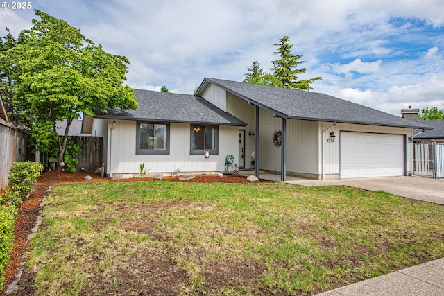 3308 Honeywood St, Eugene, OR 97408 - ranch-style home featuring a garage, driveway, and a shingled roof