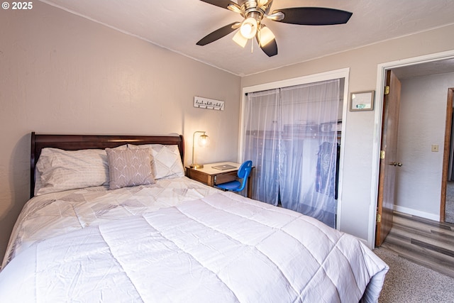 3308 Honeywood St, Eugene, OR 97408 - bedroom with a closet, ceiling fan, and carpet flooring