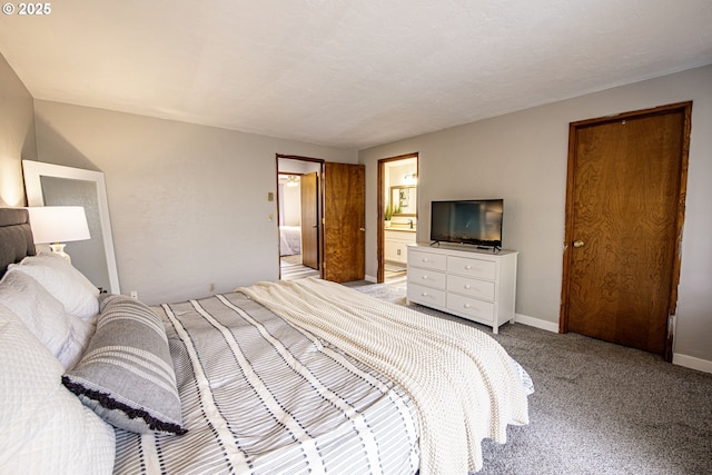 3308 Honeywood St, Eugene, OR 97408 - bedroom with light colored carpet, connected bathroom, and baseboards