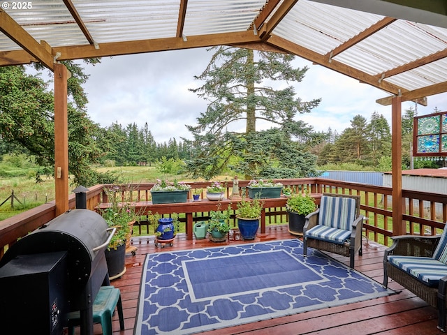 13601 S Union Hall Rd, Canby, OR 97013 - wooden deck featuring a pergola and a grill