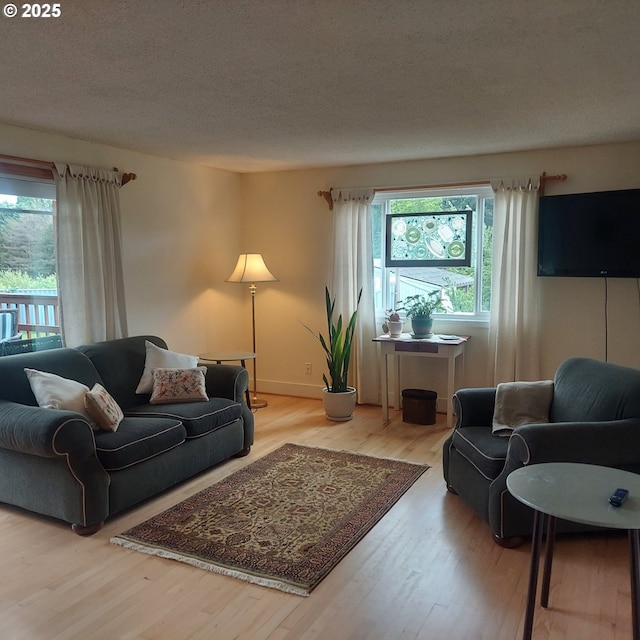 13601 S Union Hall Rd, Canby, OR 97013 - living room featuring wood finished floors and a textured ceiling