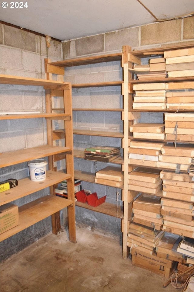 view of storage area