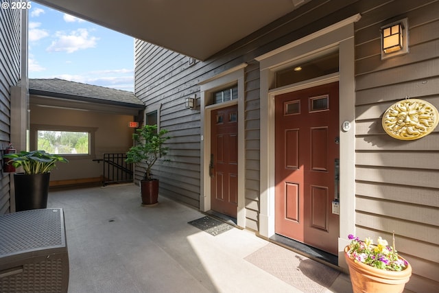 view of doorway to property