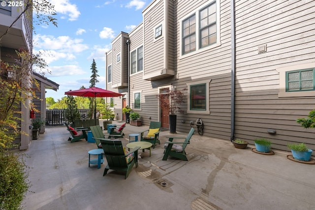 view of patio with fence