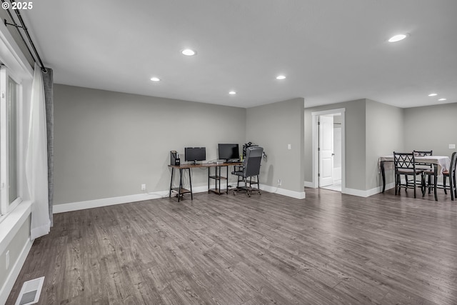 1388 Hillendale Dr, Salem, OR 97302 - office with recessed lighting and dark wood-style flooring