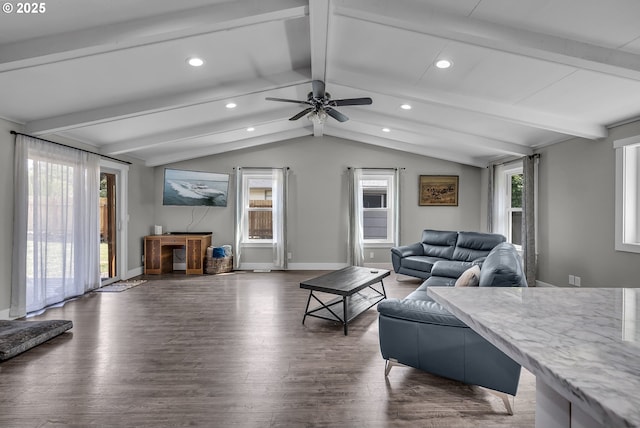 1388 Hillendale Dr, Salem, OR 97302 - living area featuring wood finished floors, recessed lighting, and ceiling fan