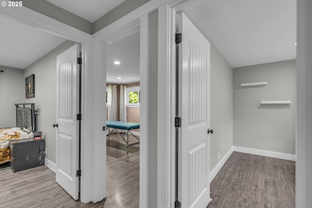 1388 Hillendale Dr, Salem, OR 97302 - hallway with wood finished floors and recessed lighting