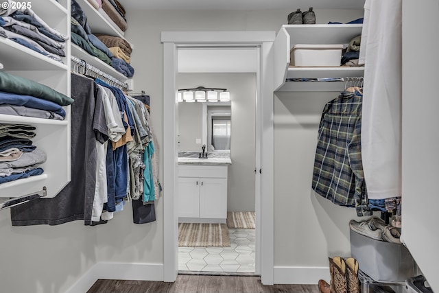 1388 Hillendale Dr, Salem, OR 97302 - spacious closet with wood finished floors and a sink
