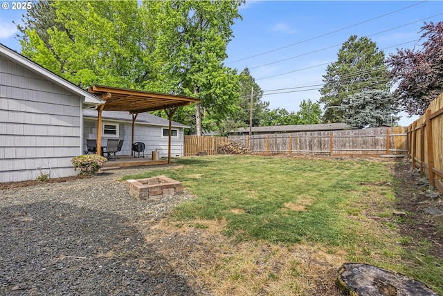 1388 Hillendale Dr, Salem, OR 97302 - fenced backyard with an outdoor fire pit