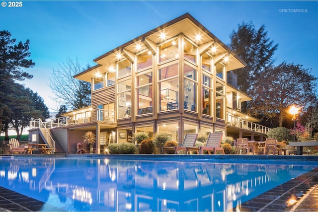 45585 NW David Hill Rd, Forest Grove, OR 97116 - outdoor pool featuring stairway