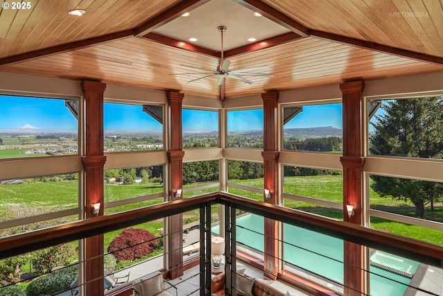 45585 NW David Hill Rd, Forest Grove, OR 97116 - sunroom / solarium featuring baseboards, recessed lighting, carpet, and plenty of natural light