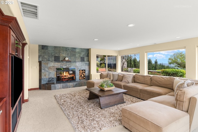 45585 NW David Hill Rd, Forest Grove, OR 97116 - workout room with baseboards, recessed lighting, carpet, and visible vents
