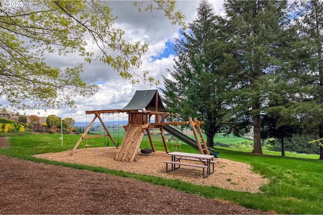 45585 NW David Hill Rd, Forest Grove, OR 97116 - view of jungle gym featuring a lawn