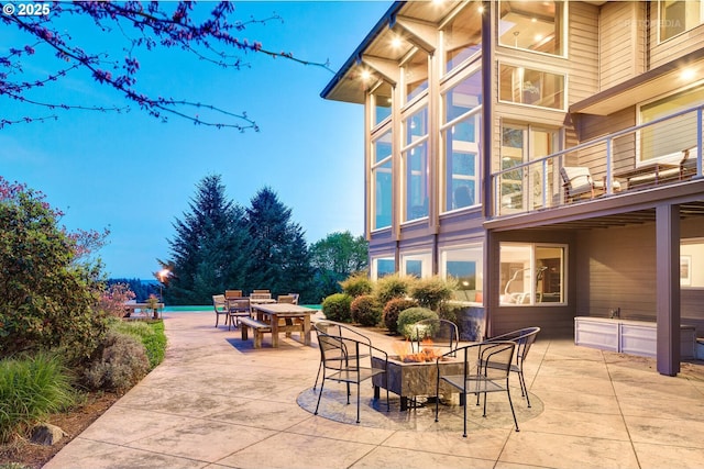 45585 NW David Hill Rd, Forest Grove, OR 97116 - view of patio / terrace featuring outdoor dining space and a pool