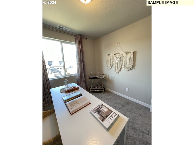 2393 W 7th Ave, Junction City, OR 97448 - home office featuring carpet flooring, visible vents, and baseboards