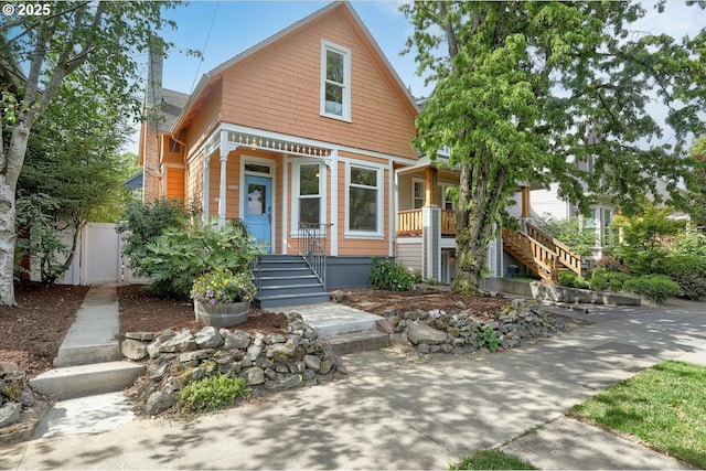 3324 SE Salmon St, Portland, OR 97214 - view of front of house with covered porch and stairs