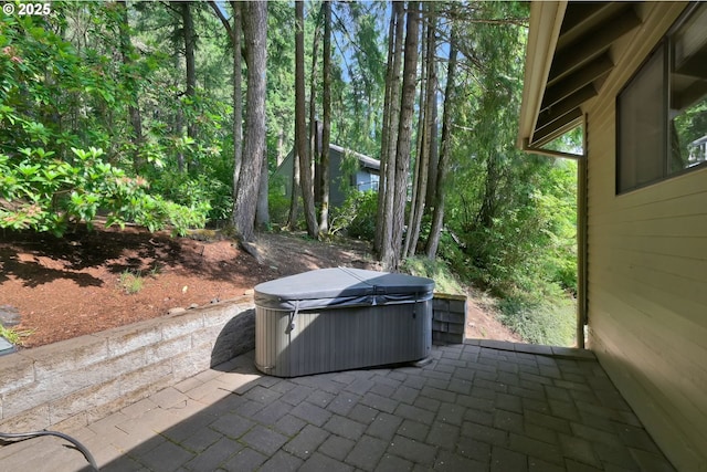 768 Brookside Dr, Eugene, OR 97405 - view of patio / terrace featuring a hot tub
