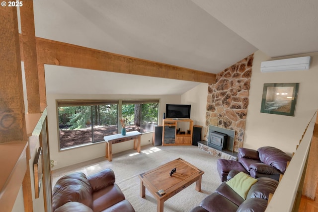 768 Brookside Dr, Eugene, OR 97405 - living area featuring a wall mounted air conditioner and light carpet