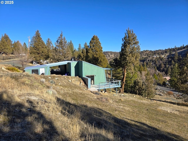 exterior space with a rural view