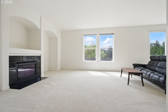 15820 SW Towhee Ln, Beaverton, OR 97007 - carpeted living area with a fireplace