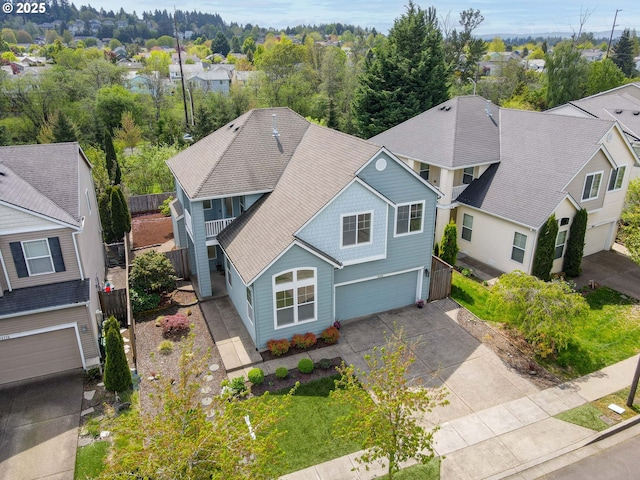 drone / aerial view featuring a residential view