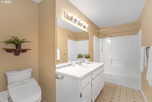 13055 Princeton Ct, Lake Oswego, OR 97035 - full bathroom featuring tile patterned floors, vanity, toilet, and  shower combination