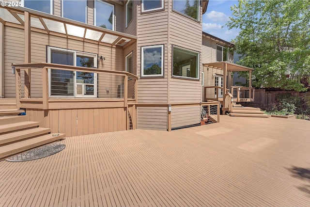 view of patio / terrace featuring a wooden deck