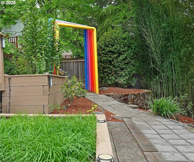 view of yard with fence
