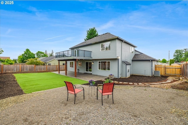 18930 Highland Dr, Oregon City, OR 97045 - back of house featuring a fenced backyard, a patio area, a deck, and a shingled roof
