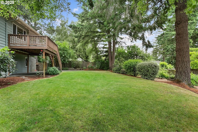13980 Shireva Ct, Lake Oswego, OR 97034 - view of yard featuring a deck and stairway