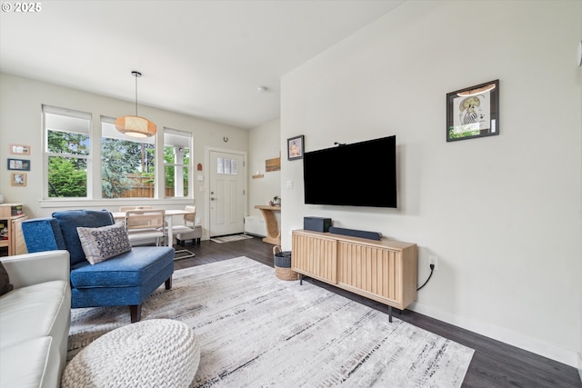 116 NE 109th Ave, Portland, OR 97220 - living room with dark wood-style flooring and baseboards
